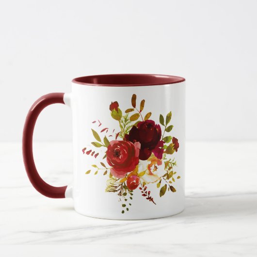 Rose in Burgund und Rot Tasse (Links)