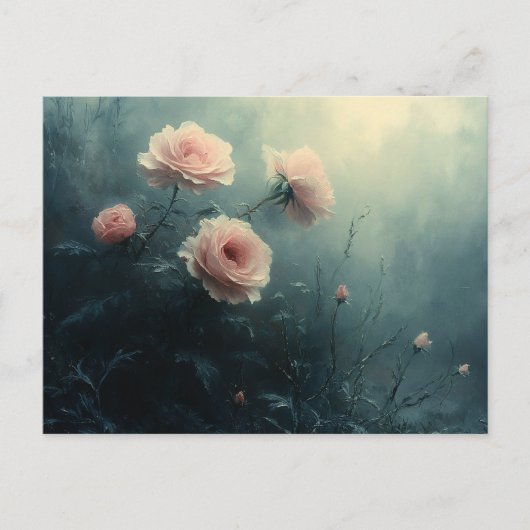 Rose in der Nebelmuse Postkarte (Vorderseite)