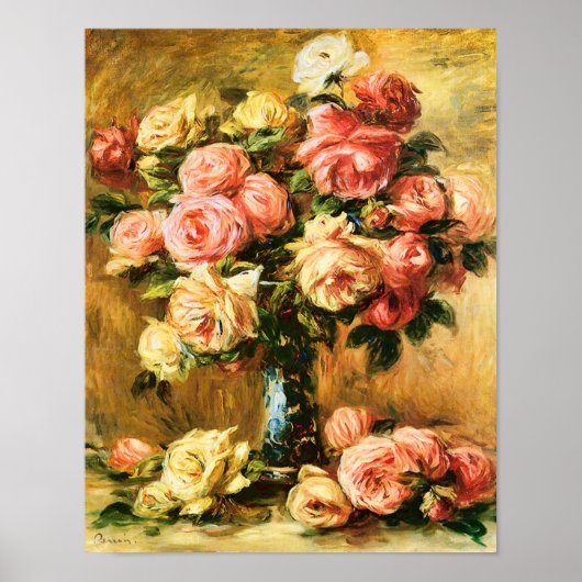 Rose in der Vase Renoir Kunst Poster (Vorne)
