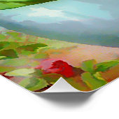 Rose in der Vasenmalerei Poster (Ecke)