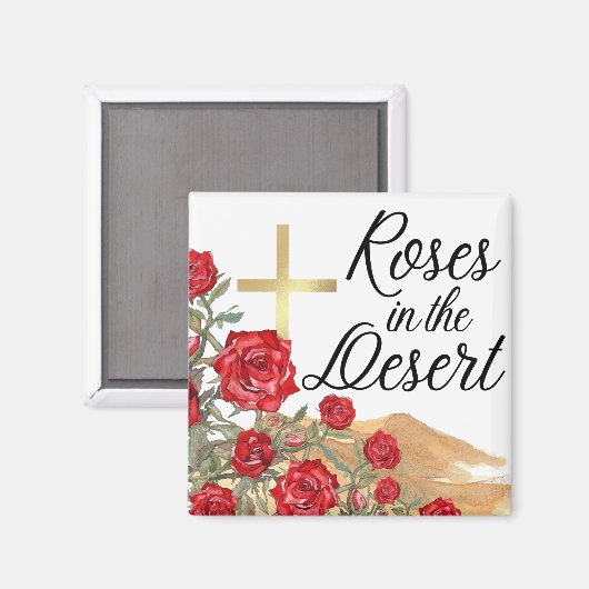 Rose in der Wüste Magnet (Vorderseite/Rückseite)