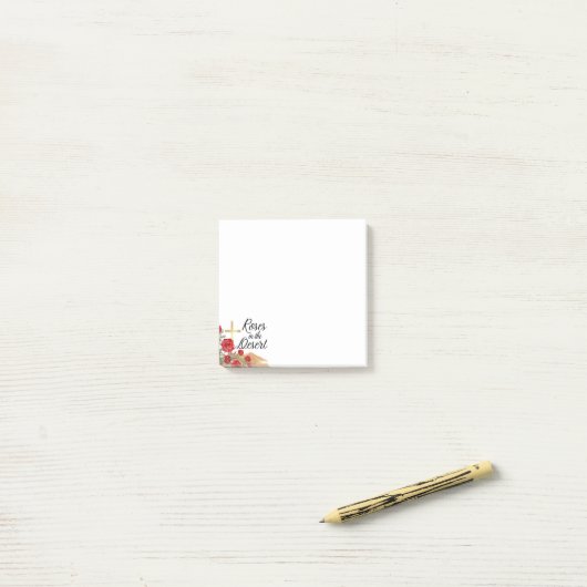 Rose in der Wüste Post-it Klebezettel (Auf Schreibtisch)