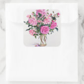 Rose in einem Glass Jar Quadratischer Aufkleber (Tasche)