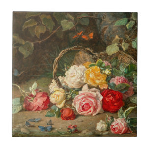 Rose in einem Korb - Josef Neugebauer Fliese