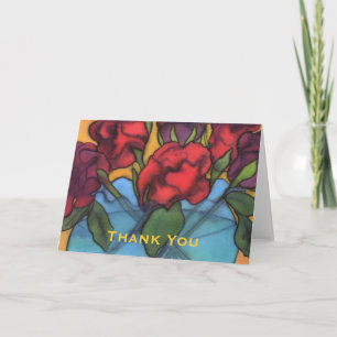Rose in einer Blauen Vase Danke Karte