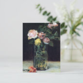 Rose in einer Glasvase von Manet Postcard Postkarte (Stehend Vorderseite)