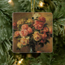 Rose in einer Vase von Pierre Renoir, Vintage Kuns Keramikornament