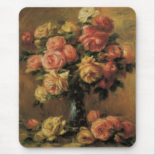 Rose in einer Vase von Pierre Renoir, Vintage Kuns Mousepad
