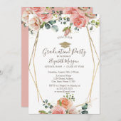 Rose in Form, Grad Cap, Abschluss Einladung (Vorne/Hinten)