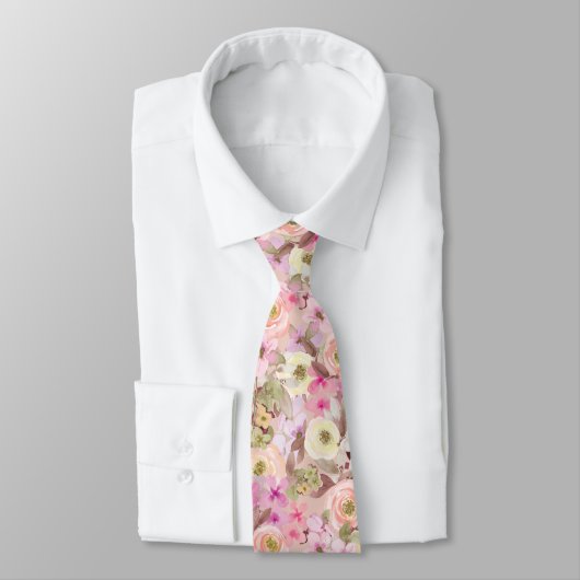 Rose in Full Bloom Magenta Neck Tie Krawatte (Gebunden)