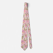 Rose in Full Bloom Magenta Neck Tie Krawatte (Vorderseite)