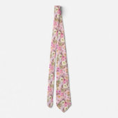 Rose in Full Bloom Magenta Neck Tie Krawatte (Rückseite)