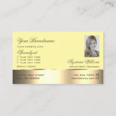 Rose in Gelb-Gold-Dekoration mit Logos und Foto Visitenkarte (Rückseite)