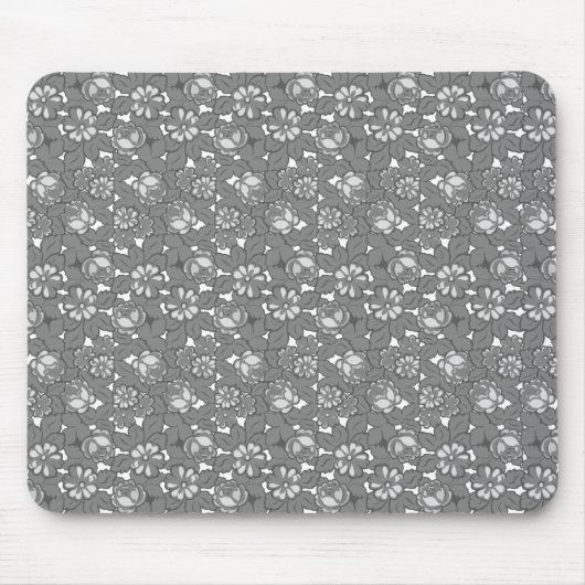 Rose in Grau Mousepad (Vorne)