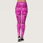 Rose in Heiß-Rosa Leggings (Rückseite)
