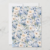 Rose in hellblau und cremefarben. einladung (Rückseite)