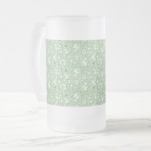 Rose in hellgrün mattglas bierglas (Vorderseite Links)