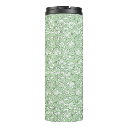 Rose in hellgrün thermosbecher (Rückseite)