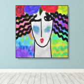 Rose in ihrem Haar Abstrakte digitale Malerei Leinwanddruck (Insitu (Holzboden))