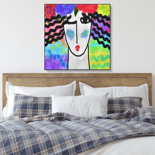 Rose in ihrem Haar Abstrakte digitale Malerei Leinwanddruck (Insitu (Schlafzimmer))