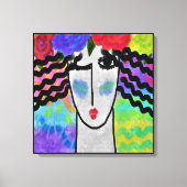 Rose in ihrem Haar Abstrakte digitale Malerei Leinwanddruck (Vorderseite)