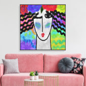 Rose in ihrem Haar Abstrakte digitale Malerei Leinwanddruck (Insitu (Wohnzimmer))