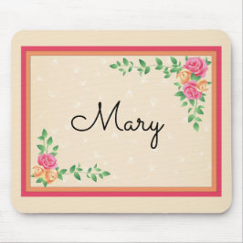 Rose in Ländermousepad mit Frame Name Mousepad