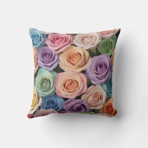 Rose in Pastellfarben Kissen