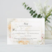 Rose in Pastellgelb und Rosa UAWG RSVP Karte (Stehend Vorderseite)