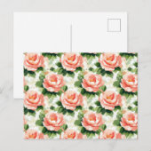 Rose in pfirsichrosa Muster Postkarte (Vorne/Hinten)