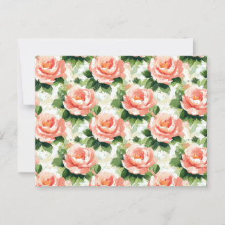 Rose in pfirsichrosa Muster Postkarte