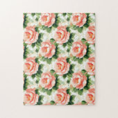 Rose in pfirsichrosa Muster Puzzle (Vertikal)