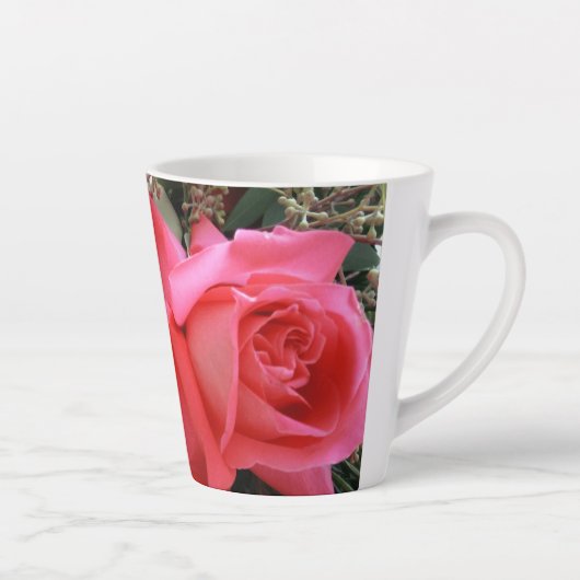 Rose in Pinks Latte Tasse (Rechts)