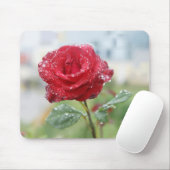 Rose in Regentropfen Mousepad (Mit Mouse)