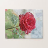 Rose in Regentropfen Puzzle (Horizontal)