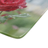 Rose in Regentropfen Schneidebrett (Ecke)