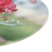 Rose in Regentropfen Schneidebrett (Ecke)