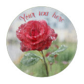 Rose in Regentropfen Schneidebrett (Vorderseite)