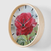 Rose in Regentropfen Uhr (Winkel)