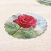 Rose in Regentropfen Untersetzer (angewinkelt)