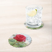 Rose in Regentropfen Untersetzer (Vor Ort)