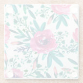 Rose in Rosa Aquarellfarben Glasuntersetzer (Rückseite)