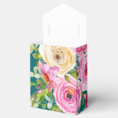 Rose in Rosa auf Aquamarinen Personalisierten Geschenkschachtel (Geöffnet)