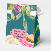 Rose in Rosa auf Aquamarinen Personalisierten Geschenkschachtel (Rückseite)