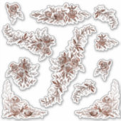 Rose in Rosa Aufkleber (Vorderseite)