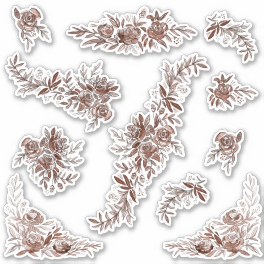 Rose in Rosa Aufkleber (Vorderseite)