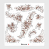 Rose in Rosa Aufkleber (Blatt)