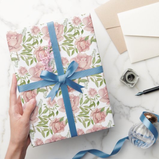 Rose in Rosa Geschenkpapier (Schenken)