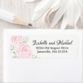 Rose in Rosa Rücksendeadressen-Aufkleber (Insitu)