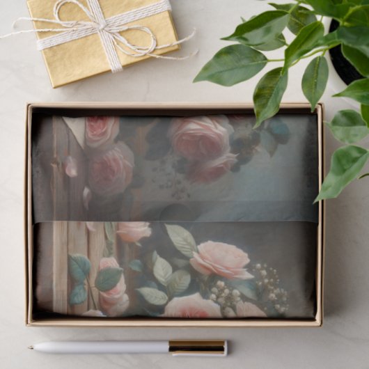 Rose in Rosa Seidenpapier (Geschenk)